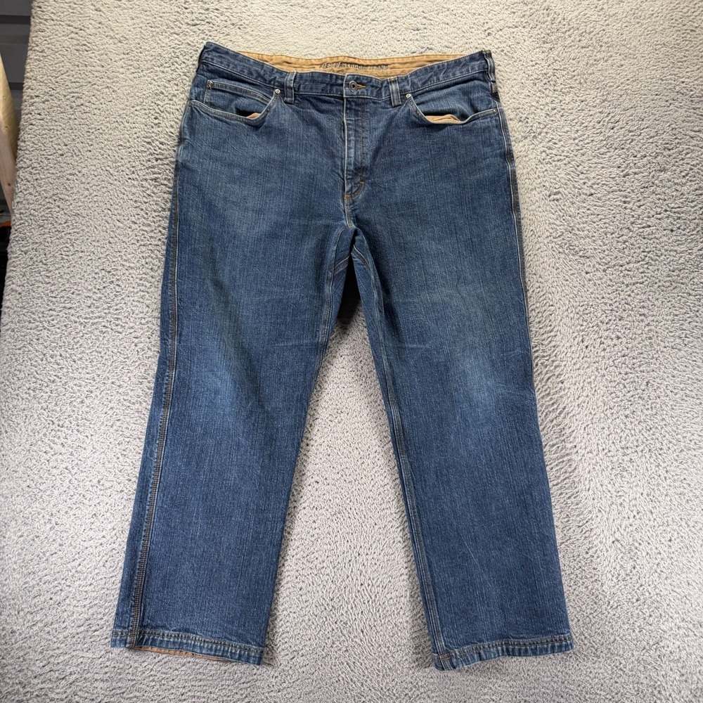 Duluth Flex Ballroom Jeans Men 42x30 Blue Cotton Denim Straight Workwear Stretch